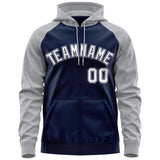 Custom Made to Order Long-Sleeve Full-Zip Hoodie Raglan Sleeves Embroideried Your Team Logo and Number