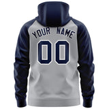 Custom Text Logo And Number Ragalan Sleeves Fashion Full-Zip Hoodie Sport Sweatshirt