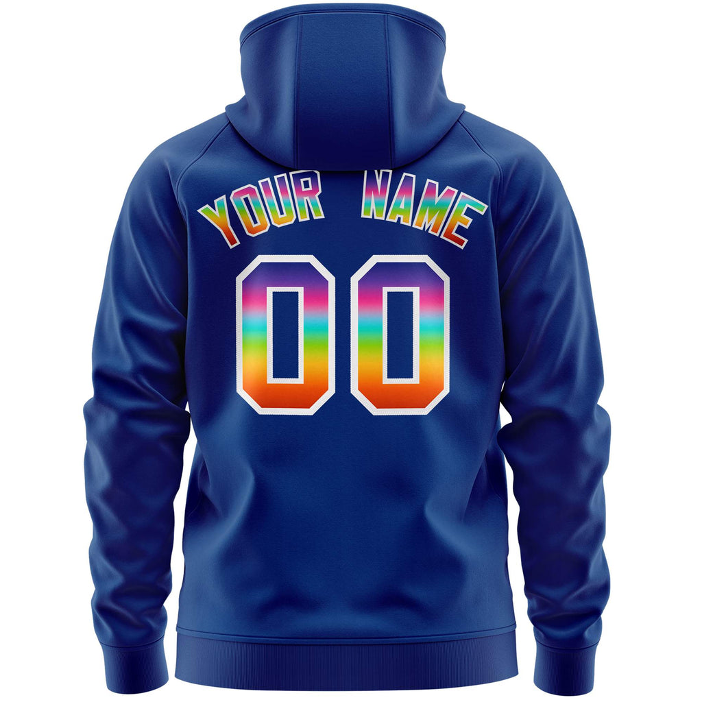 Custom Your Own Full-Zip Colorful Flame Hoodies Stitched Team Name Number Logo