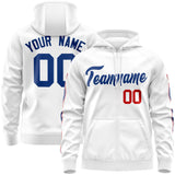 Custom Full Zip Hoodie With Flame Stitched Text Logo Personalized Hip Hop Sweatshirts
