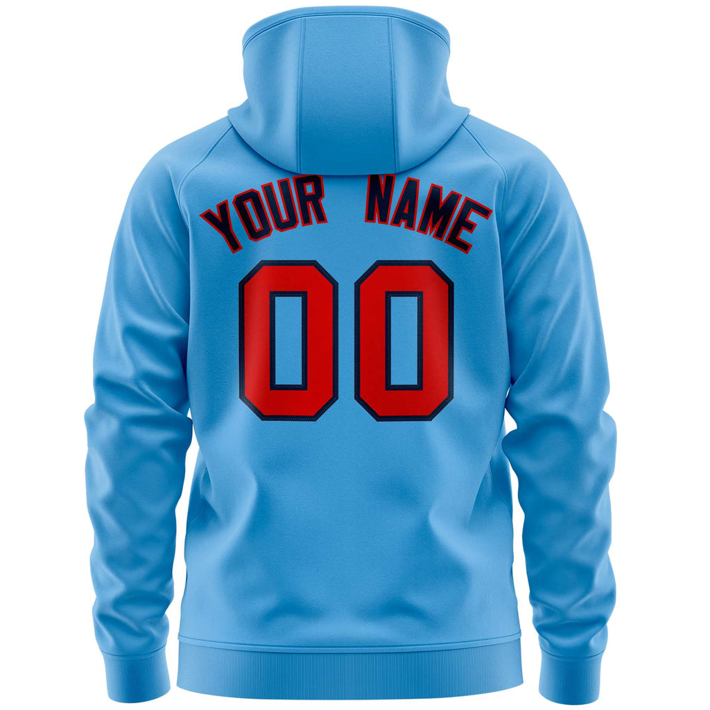 Custom Men's Youth Sweatshirt Stitched Name Number And Team Logo Full-Zip Hoodie With Flame