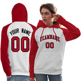Custom Embroideried Your Team Logo and Number Raglan Sleeves Sports Pullover Sweatshirt Hoodie For Women