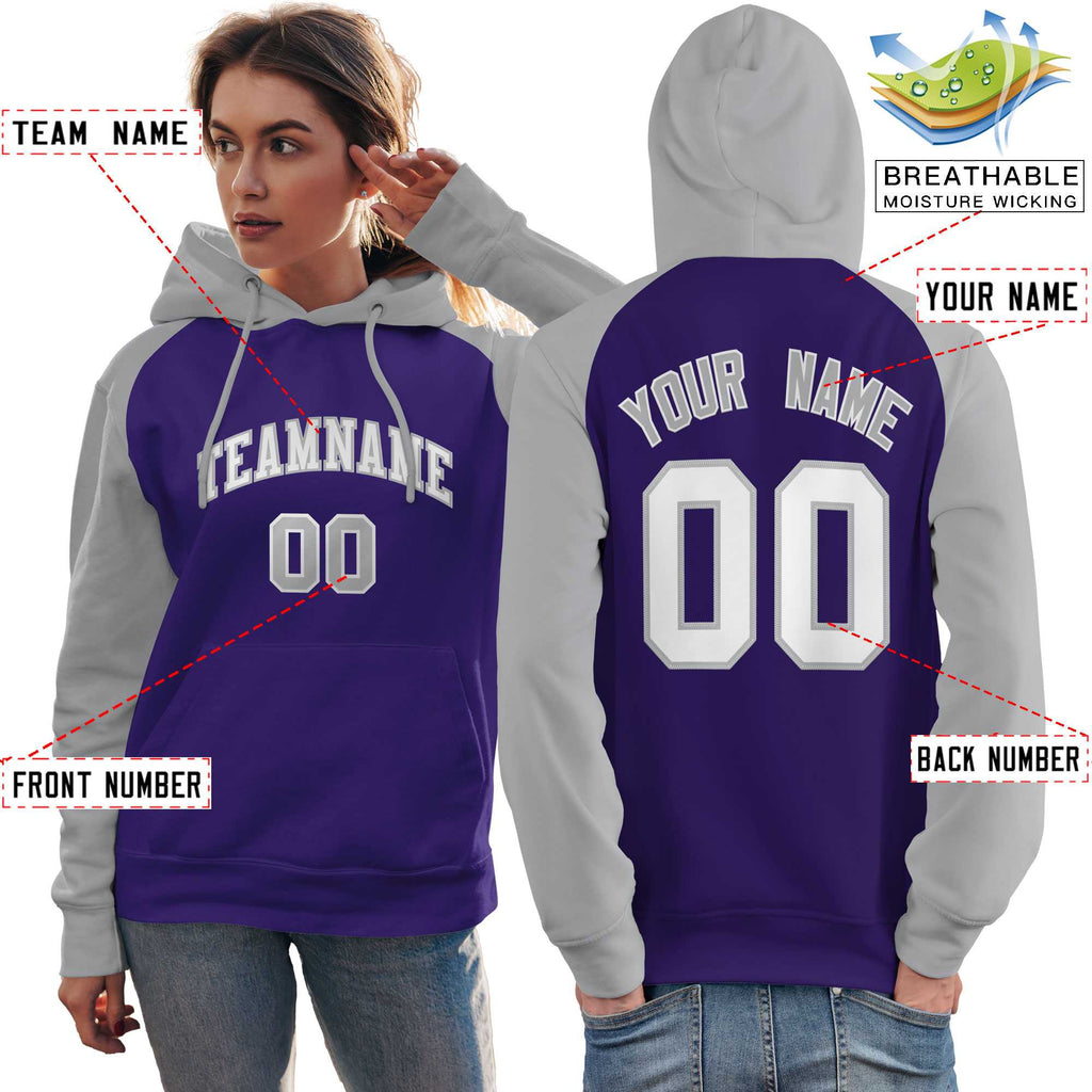 Custom Women's Pullover Hoodie Raglan Sleeves Embroideried Your Team Logo Personalized Fashion Sportswear