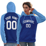 Custom Embroideried Your Team Logo and Number Raglan Sleeves Sports Pullover Sweatshirt Hoodie For Women