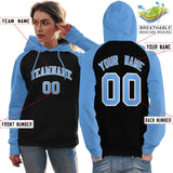 Custom Stitched Your Team Logo and Number Raglan Sleeves Fashion Pullover Sweatshirt Hoodie For Women