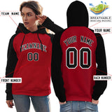 Custom Stitched Your Team Logo and Number Raglan Sleeves Sports Pullover Sweatshirt Hoodie For Women