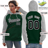Custom Personalized Long Sleeve Workout Pullover Raglan Sleeves Hoodie For Women Stitched Name Number Sweatshirt