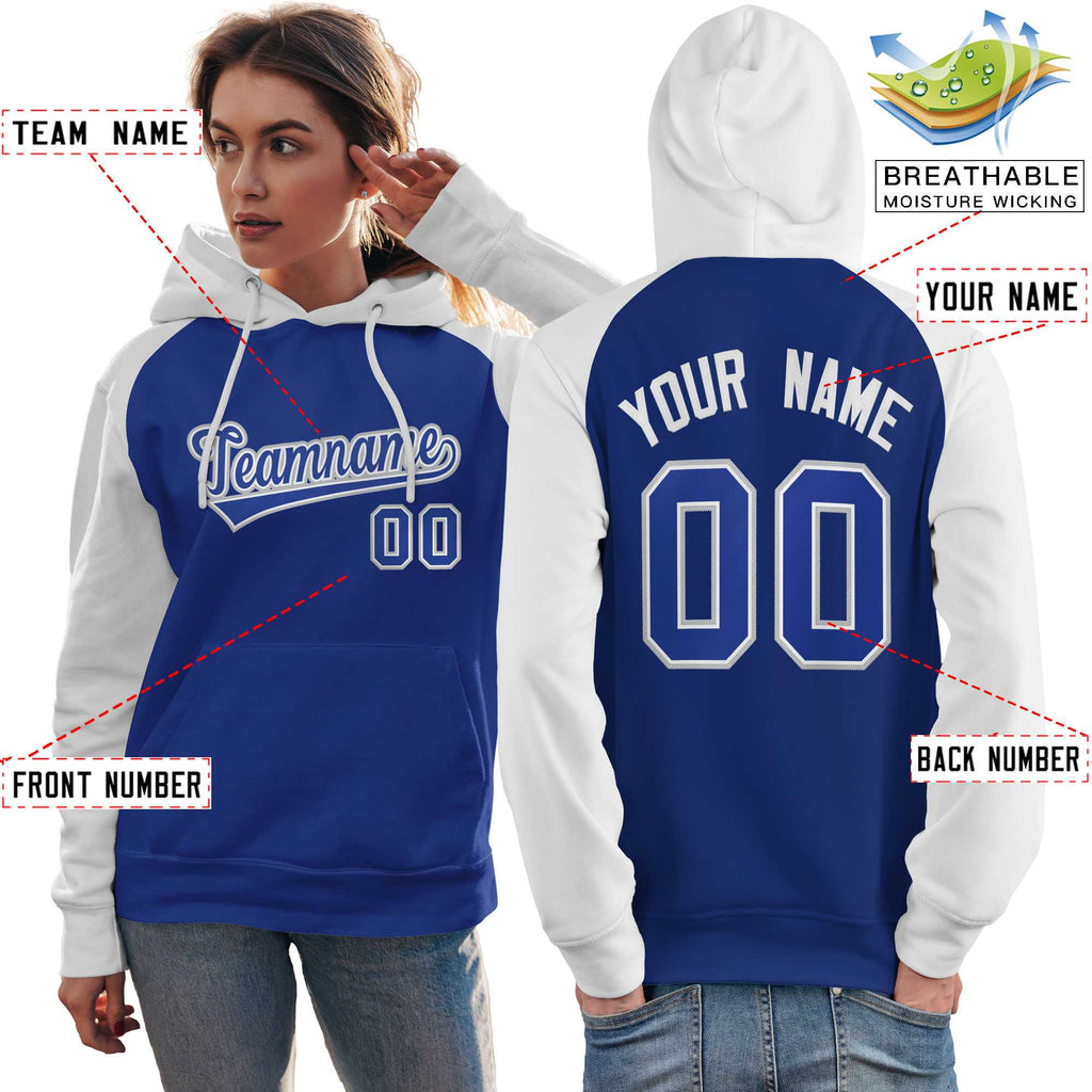 Custom Women's Cotton Pullover Raglan Sleeves Hoodie Personalized Embroideried Your Team Logo Sportsweat