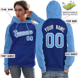 Custom Women's Pullover Hoodie Raglan Sleeves Stitched Team Name Number Logo Personalized Hip Hop Sportswear