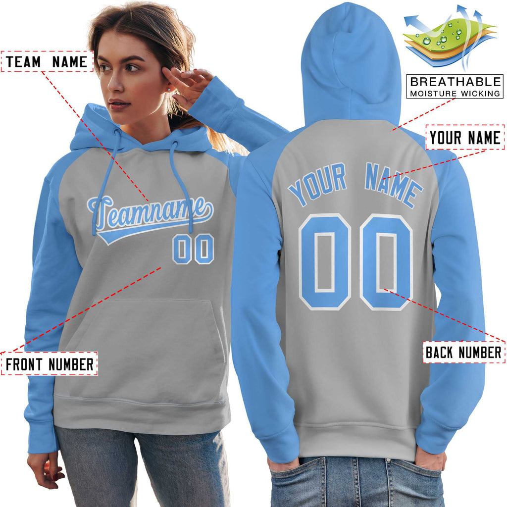 Custom Traditional All Ages Sport Pullover Raglan Sleeves Hoodie For Women Embroideried Your Team Logo Sweatshirt