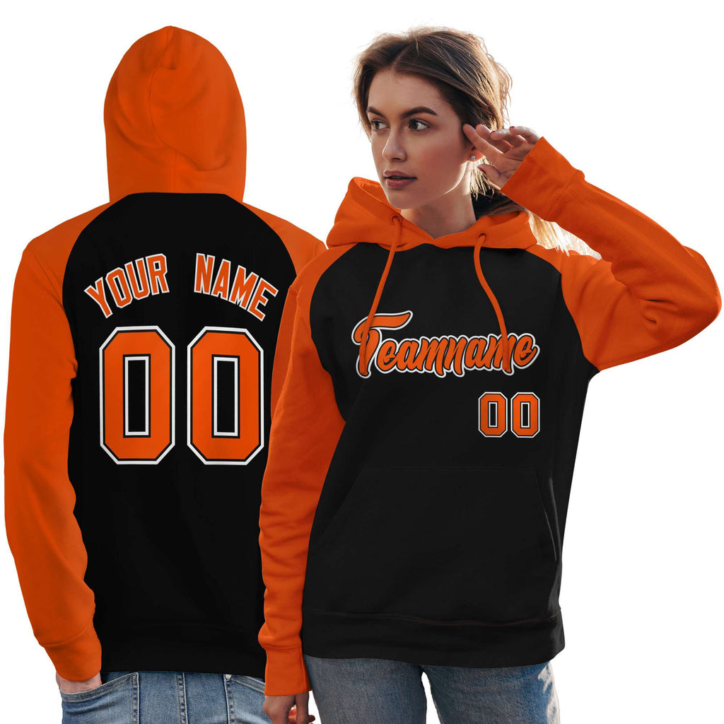 Custom Women's Raglan Sleeves Universal Pullover Hoodie Embroideried Your Team Logo And Number Fashion Sportswear