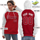 Custom Pullover Hoodie Raglan Sleeves Sports Hoodie Stitched Text Logo And Number For Women Sports Sweatshirt