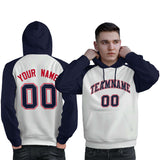 Custom Embroideried Your Team Logo and Number Raglan Sleeves Sports Pullover Sweatshirt Hoodie For All Age Man