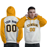 Custom Stitched Your Team Logo and Number Raglan Sleeves Fashion Pullover Sweatshirt Hoodie For Man