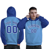 Custom Stitched Your Team Logo and Number Raglan Sleeves Sports Pullover Sweatshirt Hoodie For Man