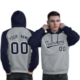 Custom Man's Made to Order Long Sleeve Pullover Hoodie Raglan Sleeves Embroideried Your Team Logo And Number Sweatshirt