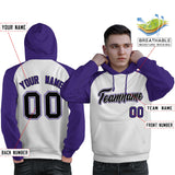 Custom Man's Bespoke Long Sleeve Pullover Hoodie Raglan sleeves Embroideried Your Team Logo and Number Spotswear
