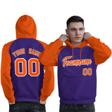 Custom Pullover Hoodie Raglan Sleeves Sports Hoodie Stitched Text Logo And Number For Man Sports Sweatshirt