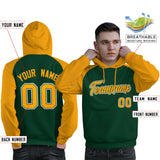 Custom Pullover Hoodie Raglan Sleeves Sports Hoodie Stitched Text Logo And Number For Man Fashion Sweatshirt