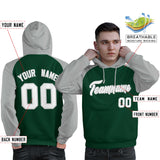 Custom Pullover Hoodie Raglan Sleeves Sports Hoodie Stitched Text Logo And Number For Man Sports Sweatshirt