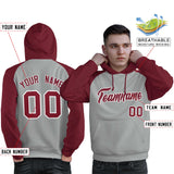 Custom Man's Raglan Sleeves Universal Pullover Hoodie Embroideried Your Team Logo And Number Fashion Sportswear
