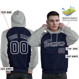 Custom Man's Bespoke Long Sleeve Pullover Hoodie Raglan sleeves Embroideried Your Team Logo and Number Spotswear