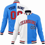 Custom Bull Letterman Two Tone Split Fashion Jacket For Mens Baseball Coat