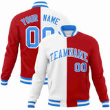 Custom Bull Letterman Two Tone Split Fashion Jacket For Outdoor Mens Baseball Coat