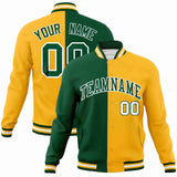 Custom Bull Letterman Two Tone Split Fashion Jacket For Casual Mens Baseball Coat