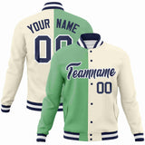 Custom Heat Letterman Two Tone Split Fashion Jacket For Breathable Mens Baseball Coat