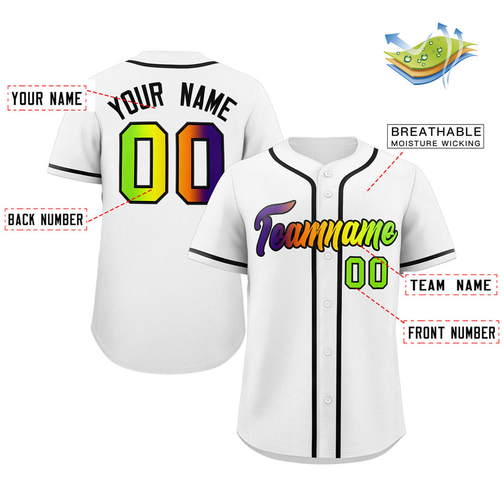 Custom Gradient Fashion Baseball Jersey Men Button Shirts