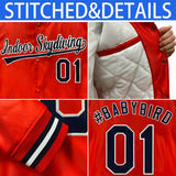 Custom Full-Snap Long Sleeves Color Block Letterman Bomber Jacket Stitched Name
